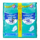 Whisper Protect Long Heavy Flow & Overnight Wings 28cm 32s