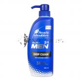 Head & Shoulders Ultra Men Shampoo 550ml Deep Clean 2in1