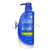 Head & Shoulders Ultra Men Shampoo 550ml Sport Fresh 2in1