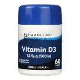 Vitaminstore Vitamin D3 12.5ug Tablets 60s