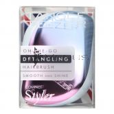 Tangle Teezer Compact Detangling Hairbrush Pink Blue Chrome- Smooth & Shine