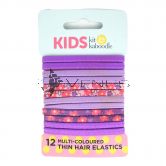 Kit&Kaboodle Kids Thin Hair Elastics 12s Multi-Coloured