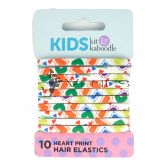 Kit&Kaboodle Kids Heart Print Hair Elastics 10s