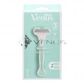 Gillette Venus Smooth Razor 1s + Cartridge 2s Sensitive Green