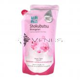 Shokubutsu Shower Cream 500ml Refill Sakura & Hokkaido Milk