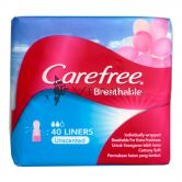 Carefree Breathable Pantiliners Unscented 40s