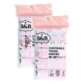 [PROMO] Belle And Bell Ladies L-Size 5s Purple Disposable Travel Panties 95cm-100cm (2 Pack)