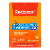 Redoxon Vitamin C,D+ Zinc Triple Action Tablets 45s Orange
