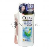 Clear Shampoo Ice Cool Menthol 650ml + Frozen Peony 450ml