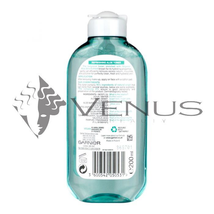 Garnier Aloe Refreshing Toner 200ml Normal to Combination Skin