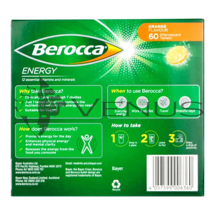 Berocca Energy Effervescent Tablet 60s