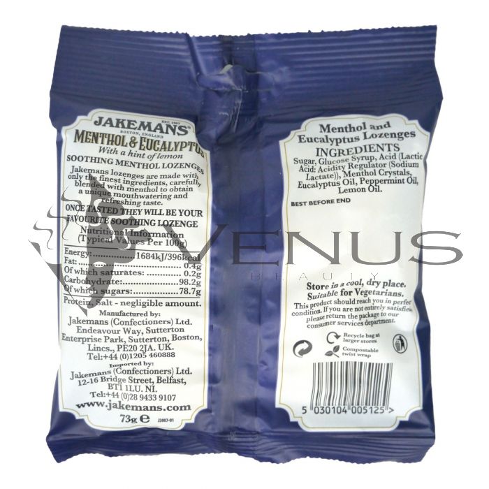 Jakemans Menthol & Eucalyptus Lozenges 73g Pack