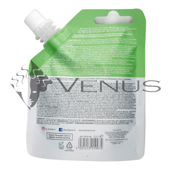 Face Facts Cucumber Mud Mask Pouch 60ml Deep Cleansing