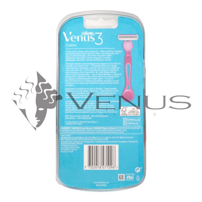 Gillette Venus 3 Colors Disposable Razor 4s