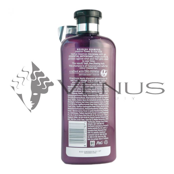 Clairol Herbal Essence Shampoo 400ml Passion Flower & Rice Milk