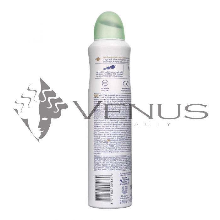 Dove Deodorant Spray 250ml Cucumber & Green Tea Scent