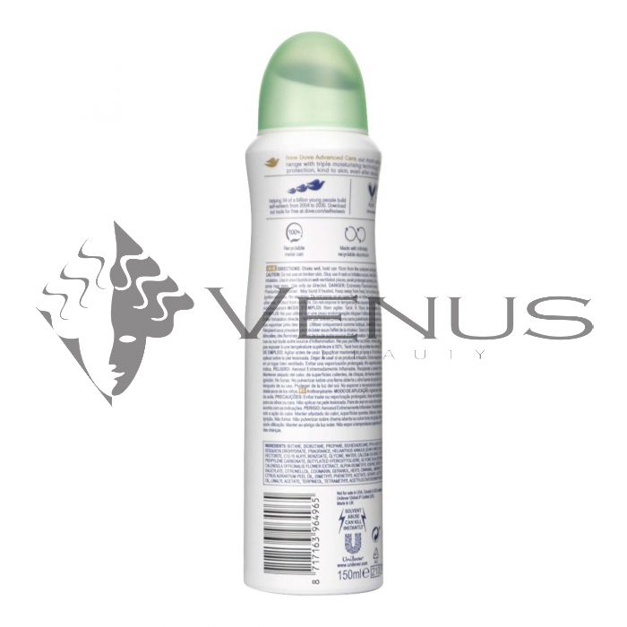 Dove Deodorant Spray 150ml Cucumber & Green Tea Scent