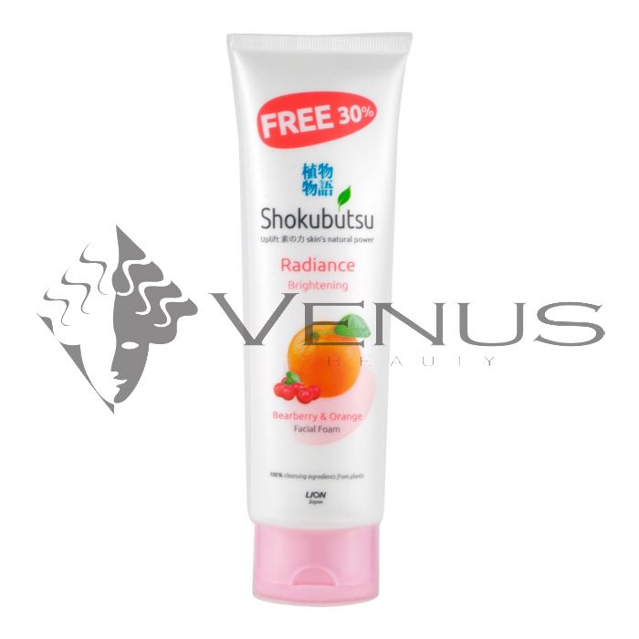 Shokubutsu Facial Foam 130g Brightening BearBerry & Orange