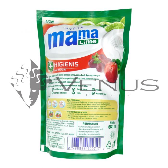 Mama Lemon Dishwashing 680ml Refill Total Clean Lime