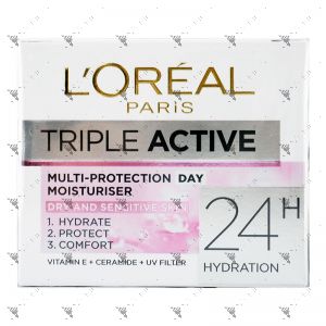 L'Oreal Triple Active Day Moisturizer 50ml Dry & Sensitive Skin