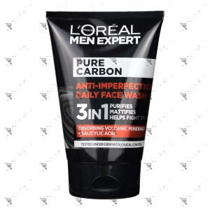 L'Oreal Men Daily Face Wash 3in1 100ml Pure Carbon