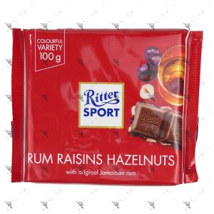 Ritter Sport Milk Chocolate with Rum Raisins Hazelnuts 100g