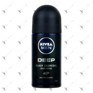 Nivea Deodorant Roll On 50ml Men Deep Black Charcoal