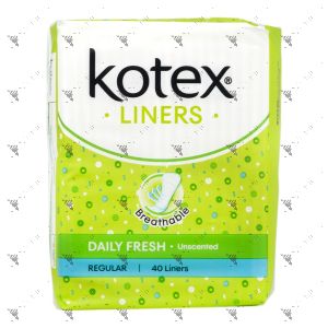 Kotex Fresh Liners Regular Unscented 40S