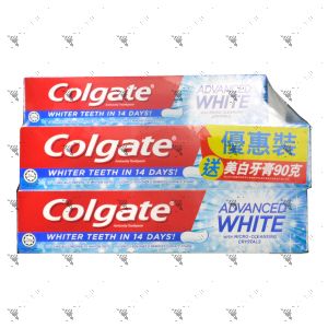 Colgate Toothpaste Advanced Whitening 2x160g+90g