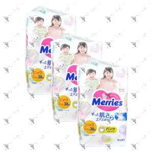 Merries Baby Diapers Pants XL 38s (1Carton=3pack)