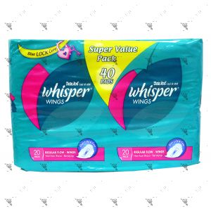 Whisper Regular Flow Wings Sanitary Pad (2x20s)
