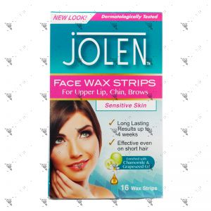 Jolen Face Wax Strips 16s
