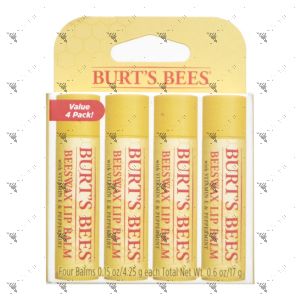 Burt's Bees Lip Balm 4x4.25g Beeswax Value Pack