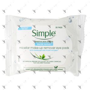 Simple Water Boost Micellar Make-Up Remover Eye Pads 30s
