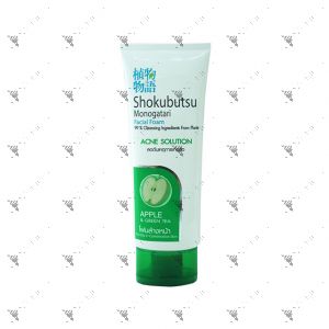 Shokubutsu Facial Foam Acne Solution Apple and Green Tea 100g