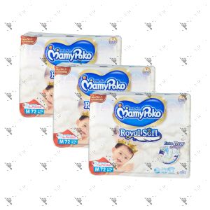 MamyPoko Royal Soft Tape Diaper M 72S (1Carton=3packs)