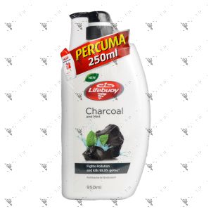 Lifebuoy Bodywash 950ml Charcoal+FOC 250ml Total 10