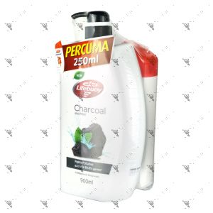 Lifebuoy Bodywash 900ml Charcoal + FOC 250ml Total 10