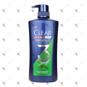 Clear Men 3in1 Shampoo & Bodywash 618ml Active Cool Menthol