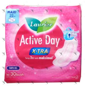 Laurier Active Day X-TRA Maxi Wing 22cm 30s