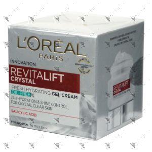 L'Oreal Revitalift Crystal Fresh Hydrating Gel Cream 50ml Normal To Oily Skin