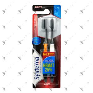 Systema Toothbrush Japanese Charcoal Regular Soft 2s