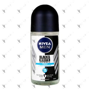 Nivea Deodorant Roll On 50ml Men Invisible for Black & White Fresh