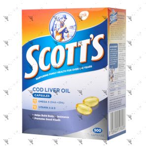 Scott's Pure Cod Liver Oil 500 Capsules