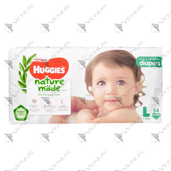 Huggies Platinum Nature Made Diapers L 54s 1Carton 3packs