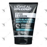 L'Oreal Men Daily Face Scrub Pure Carbon 100ml Anti-Blackhead