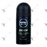 Nivea Deodorant Roll On 50ml Men Deep Black Charcoal