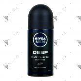 Nivea Deodorant Roll On 50ml Men Deep Black Charcoal