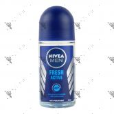 Nivea Deodorant Roll On 50ml Men Fresh Active