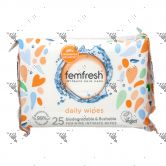 Femfresh Feminine Intimate Wipes 25s Biodegradable & Flushable